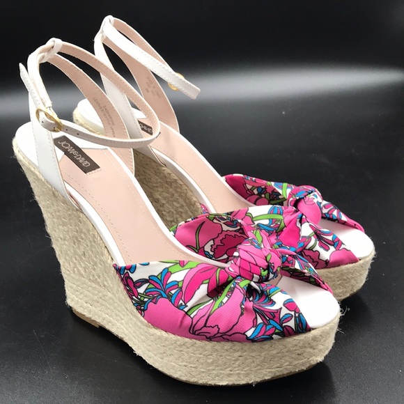 Joan & David Shoes - Joan & David Dasharone WhIte/Multi Ankle Wedge